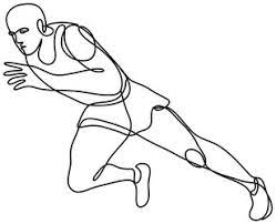 Outline of a man running